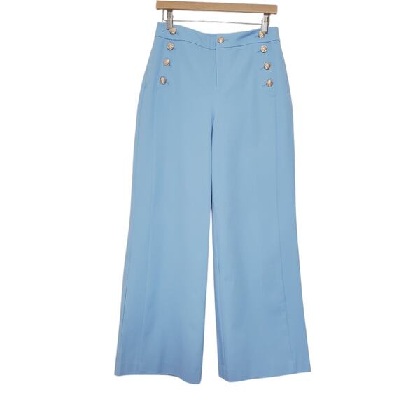 NWT Charter Club | Wide Leg Sailor Pants in Pale Blue Glacier High Waist - Picture 1 of 14